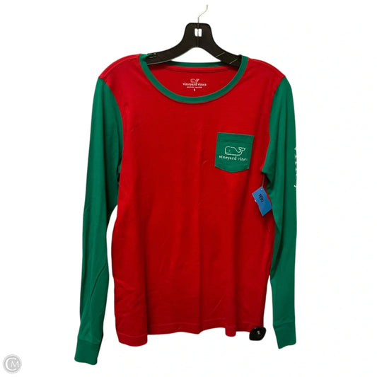 Top Long Sleeve Basic By Vineyard Vines In Red, Size: S