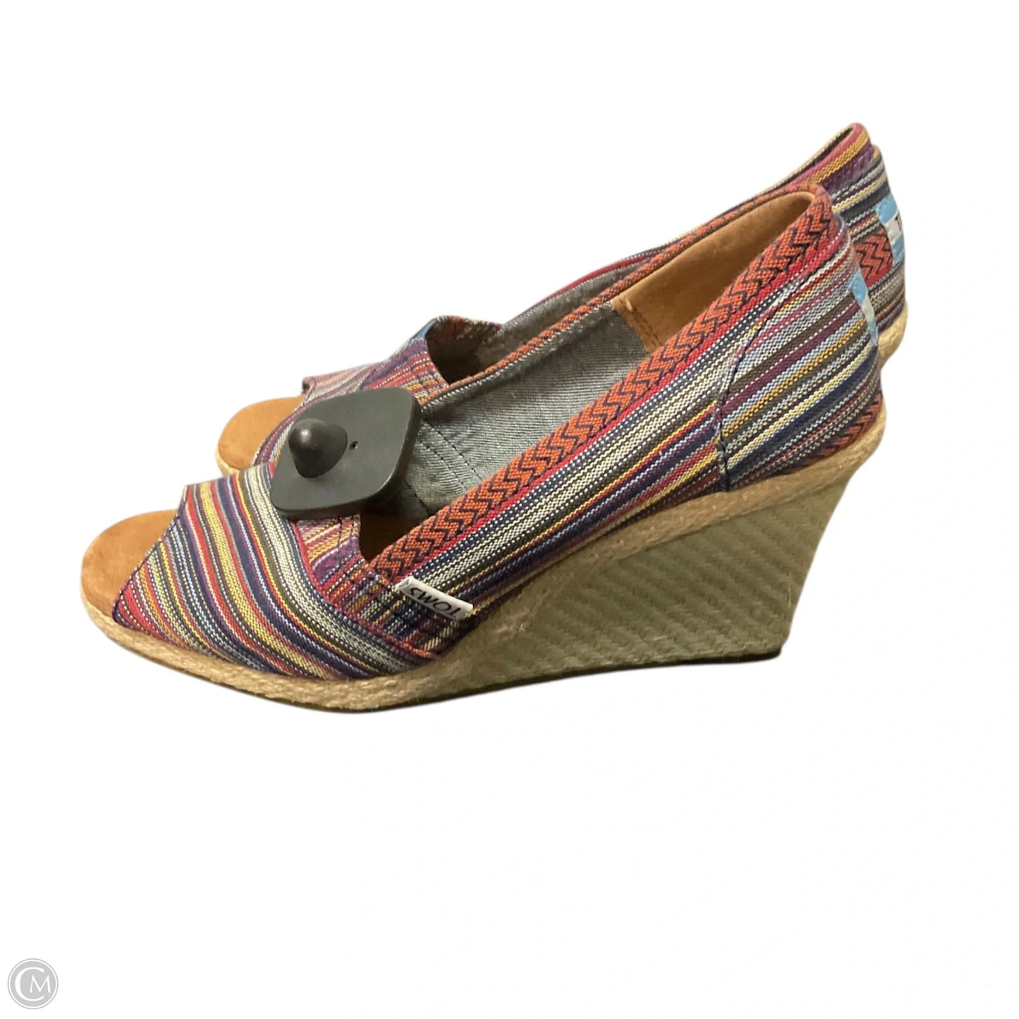 Sandals Heels Wedge By Toms In Striped Pattern, Size: 7