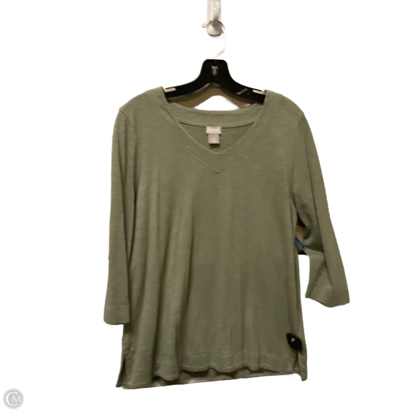 Top Long Sleeve Basic By Chicos In Green, Size: M