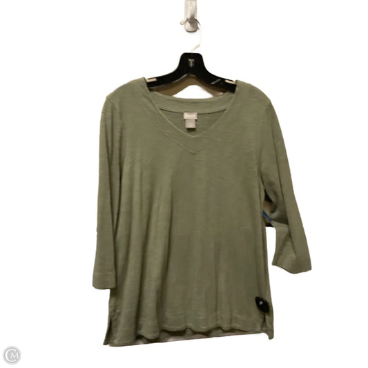 Top Long Sleeve Basic By Chicos In Green, Size: M