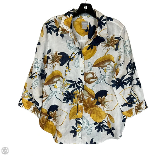 Top Long Sleeve By Chicos In White, Size: M