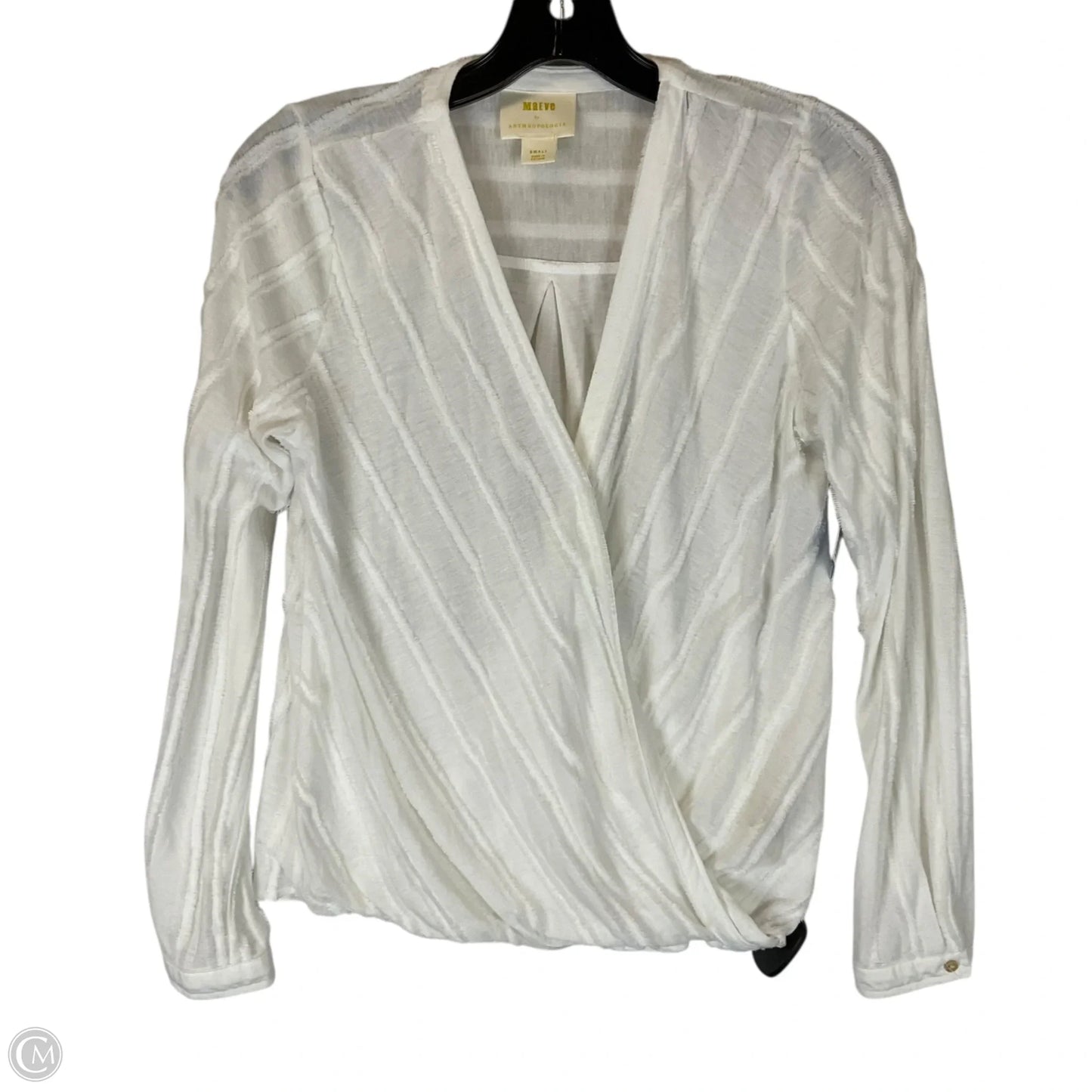 Top Long Sleeve By Maeve In White, Size: S