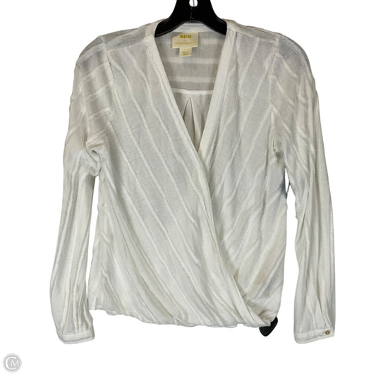 Top Long Sleeve By Maeve In White, Size: S