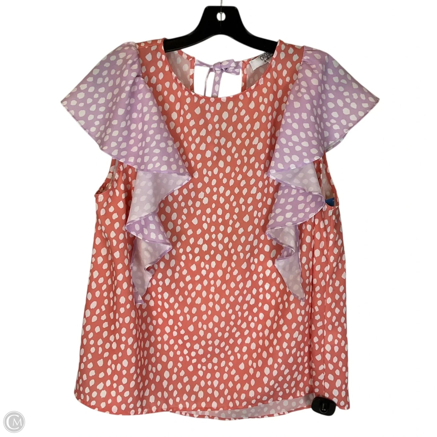 Top Short Sleeve By Crosby In Polkadot Pattern, Size: Xl