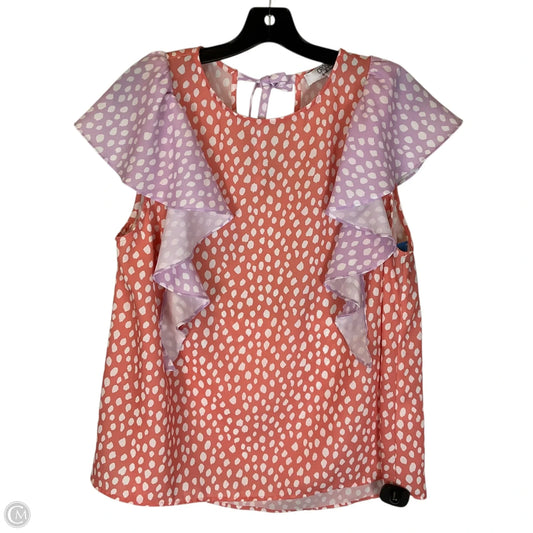 Top Short Sleeve By Crosby In Polkadot Pattern, Size: Xl