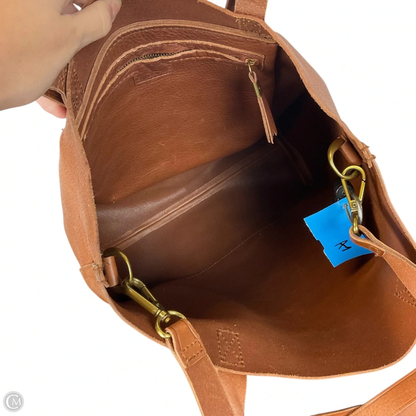 Handbag Leather By Madewell, Size: Medium