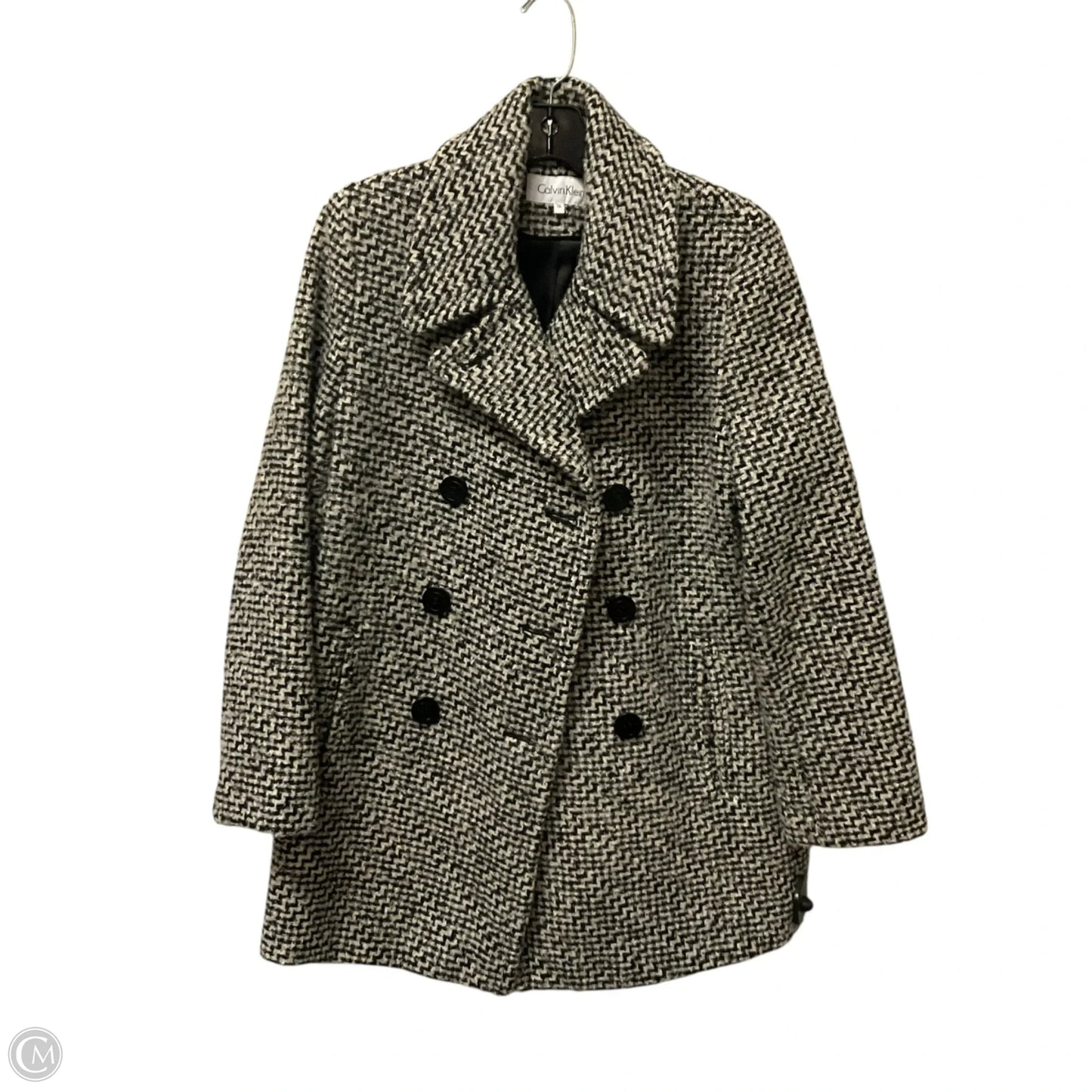 Coat Peacoat By Calvin Klein In Grey, Size: 12
