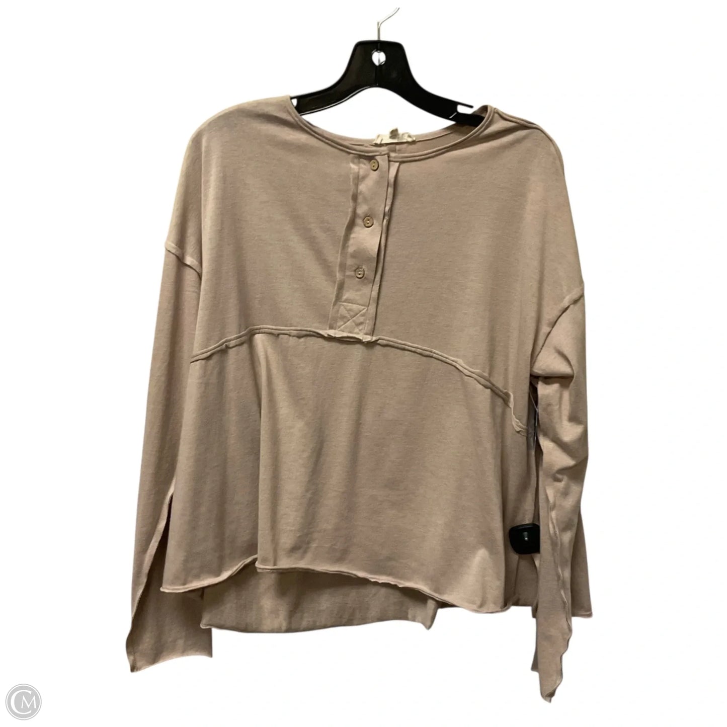 Top Long Sleeve Basic By Easel In Tan, Size: S