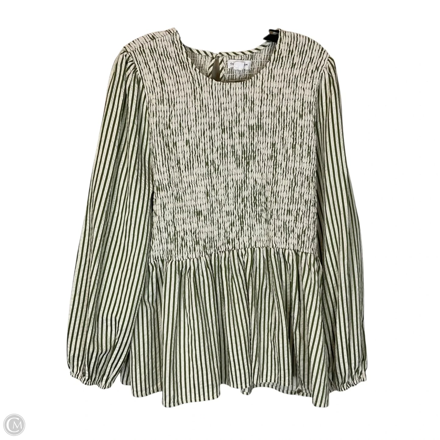 Top Long Sleeve By Chicsoul In Green, Size: 2x