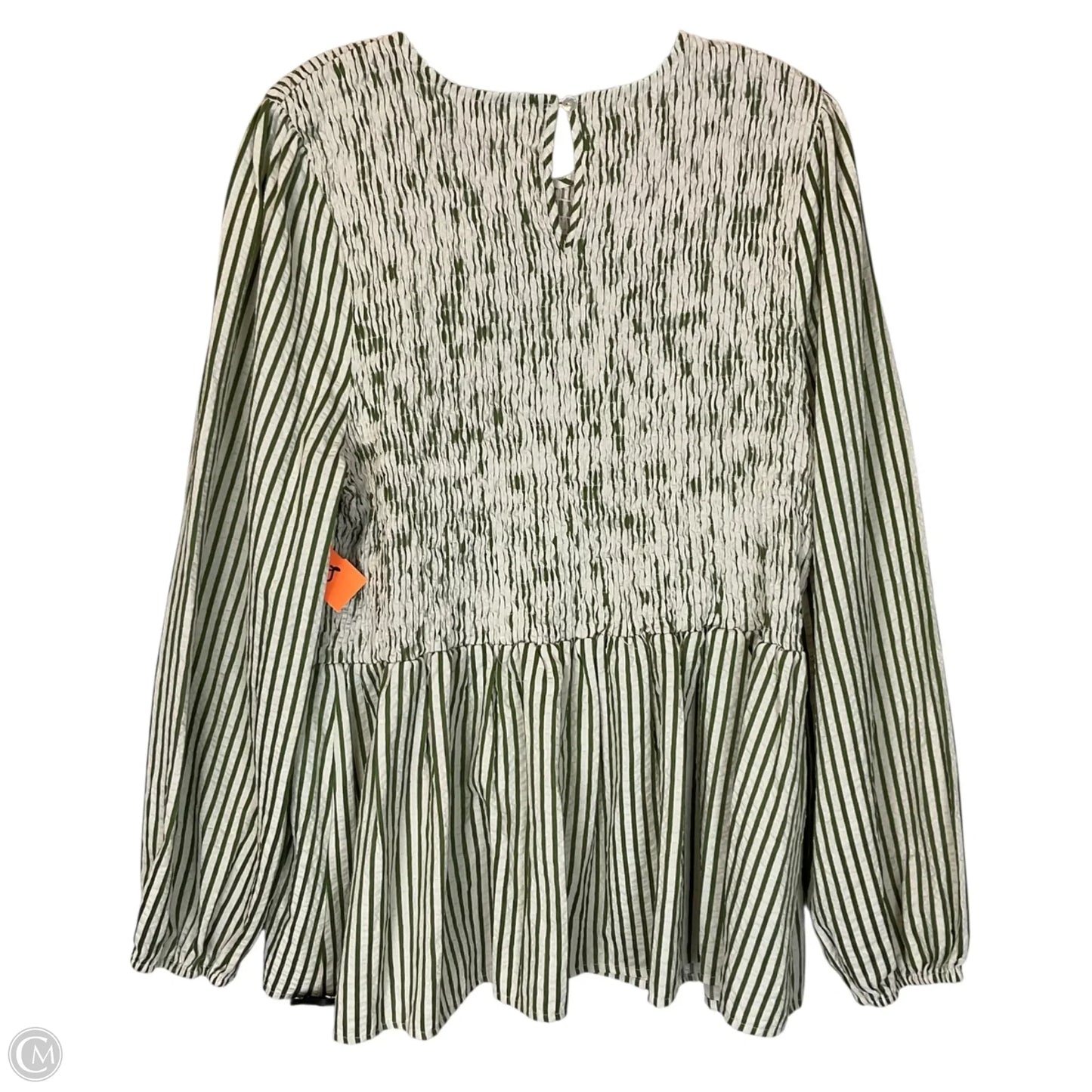 Top Long Sleeve By Chicsoul In Green, Size: 2x