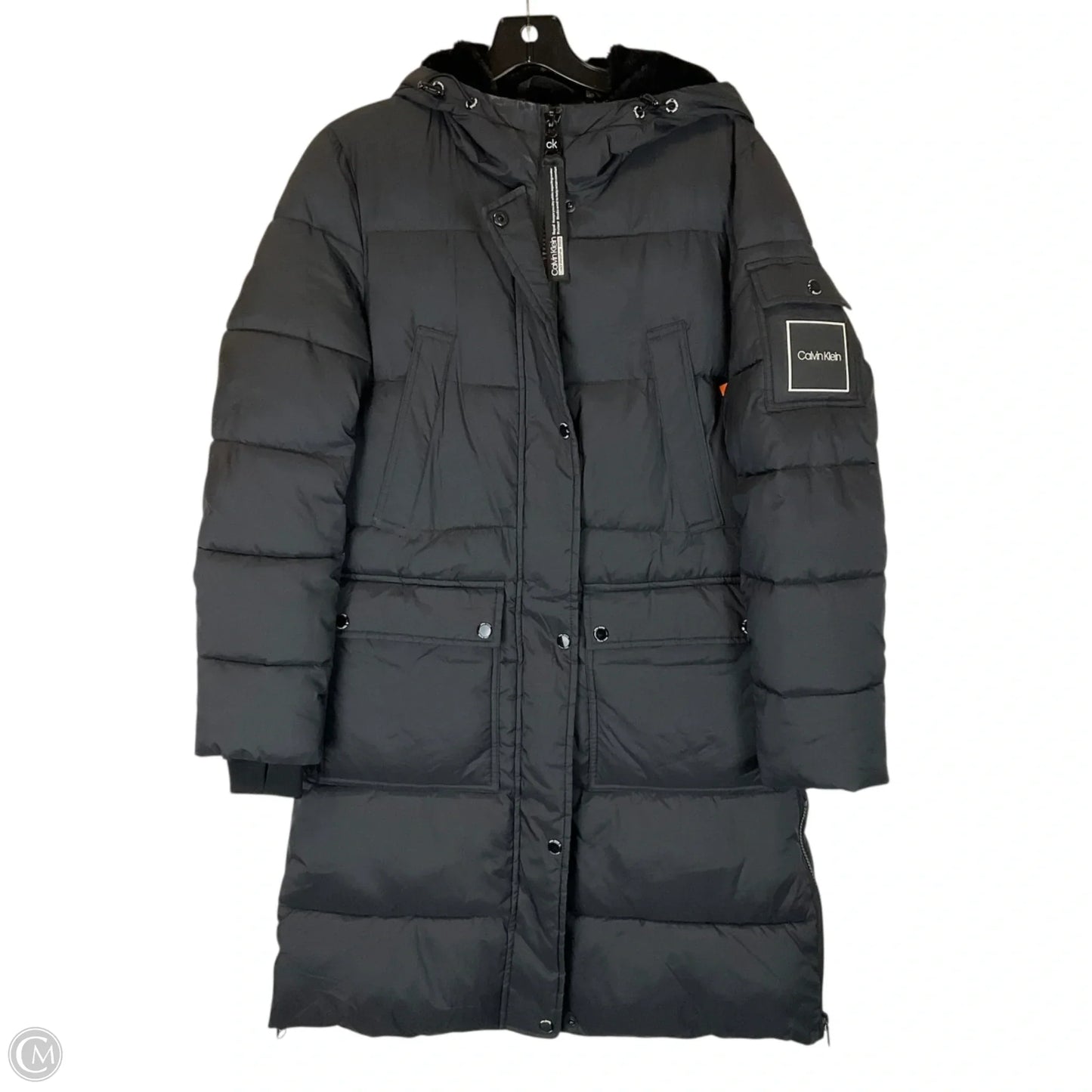 Coat Puffer & Quilted By Calvin Klein In Black, Size: S
