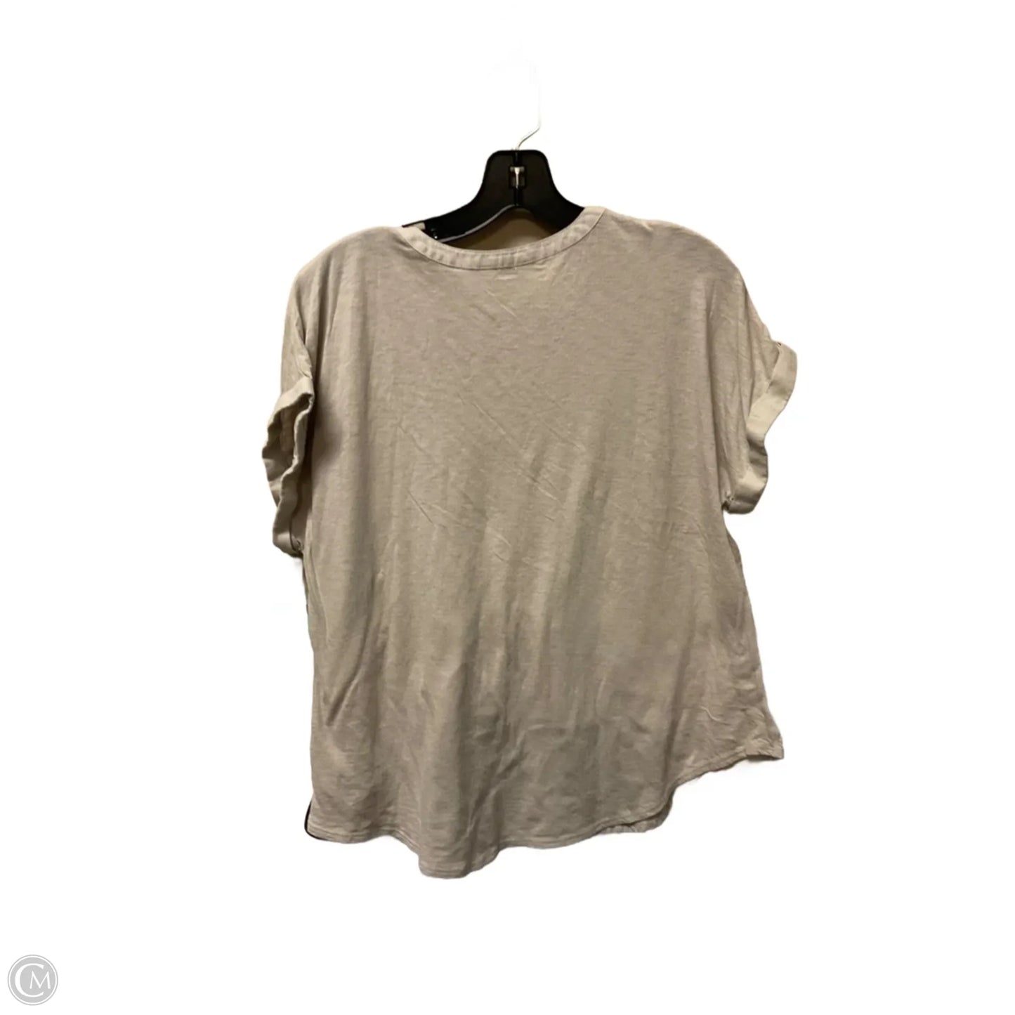 Top Short Sleeve Basic By Lucky Brand In Tan, Size: L