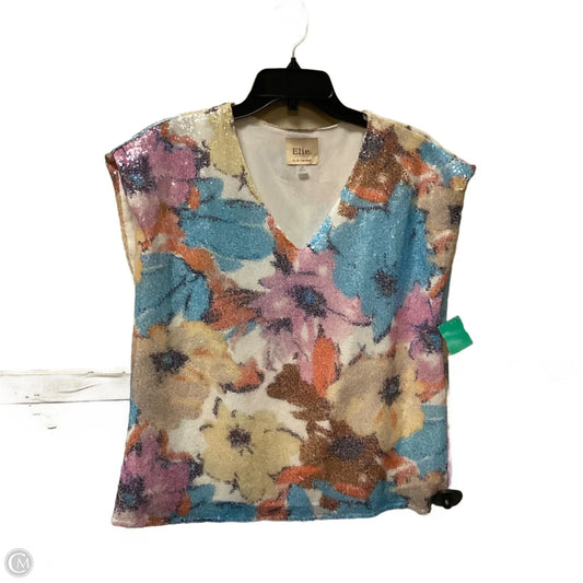 Top Short Sleeve By Elie Tahari In Multi-colored, Size: L