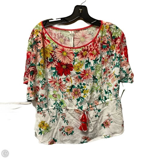 Top Short Sleeve By Anthropologie In Red, Size: S