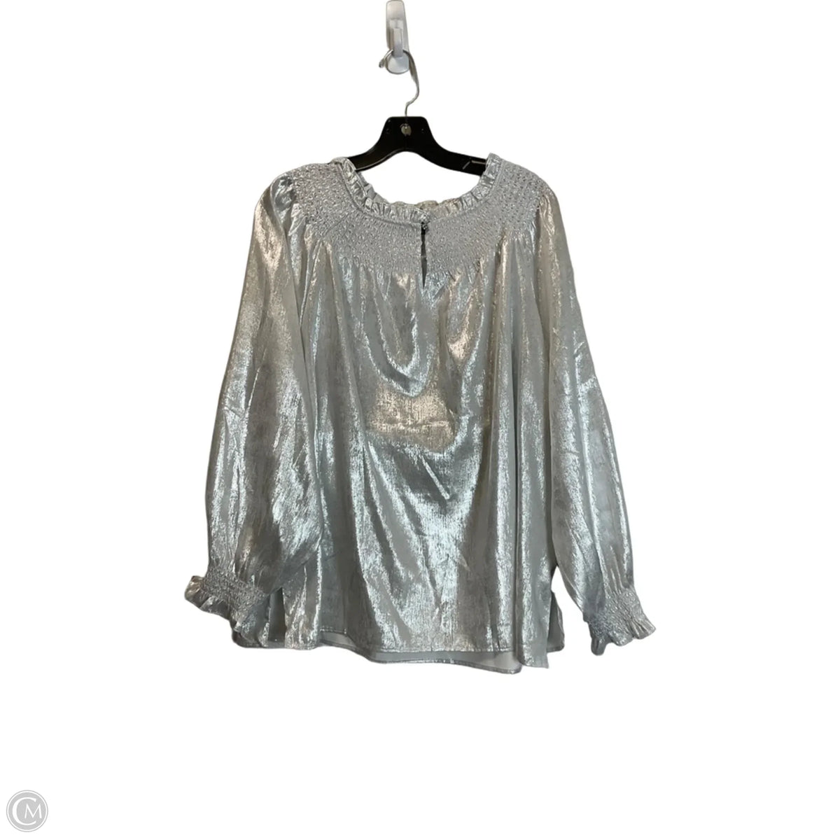 Top Long Sleeve By Talbots In Silver, Size: 1x