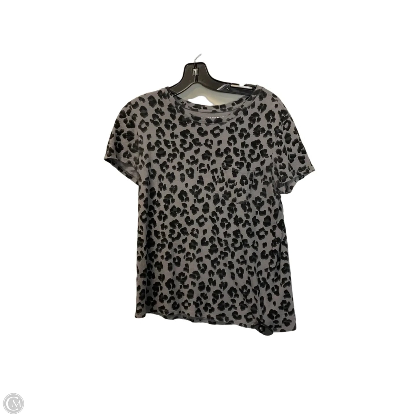 Top Short Sleeve Basic By Lucky Brand In Animal Print, Size: S