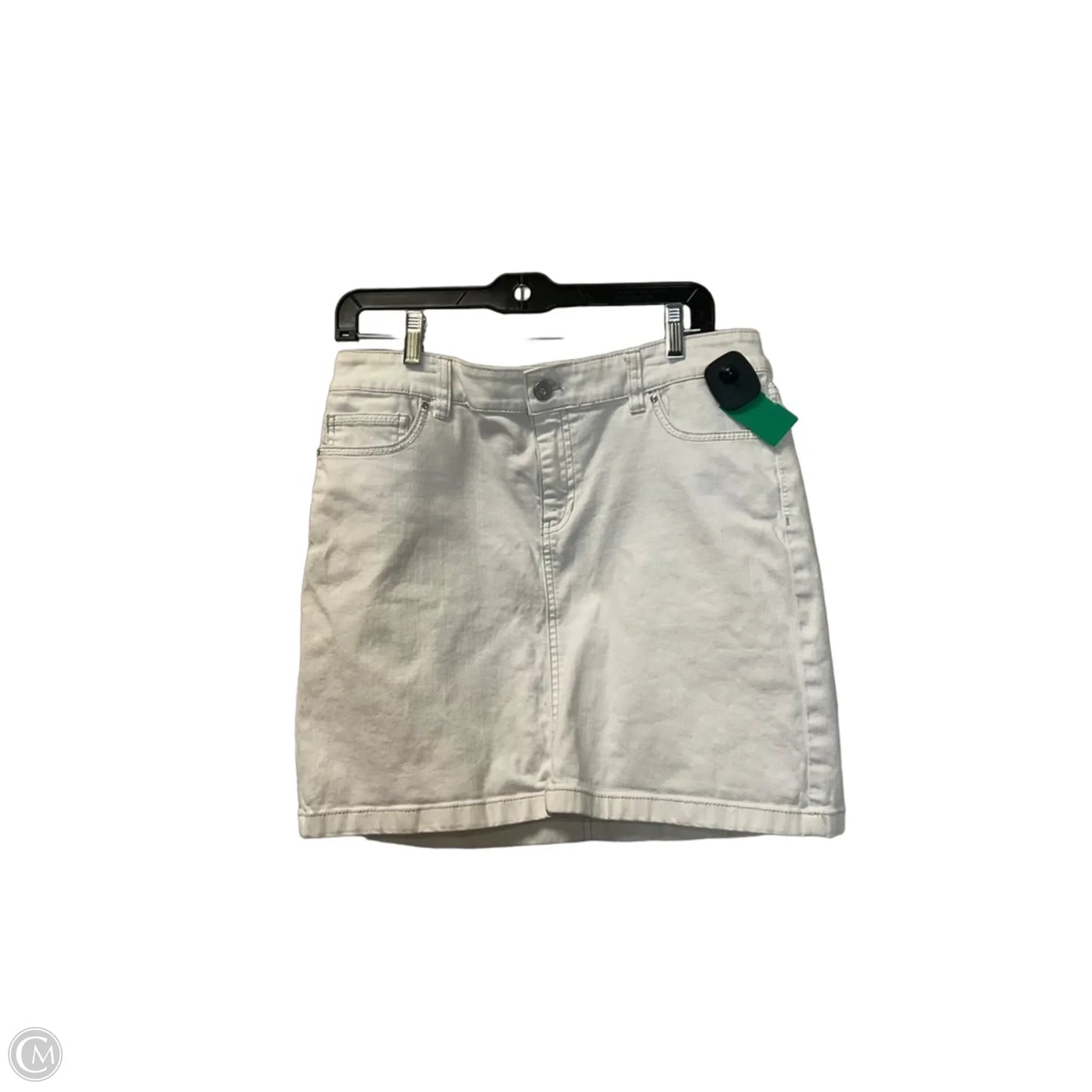 Skirt Mini & Short By White House Black Market In White Denim, Size: 10