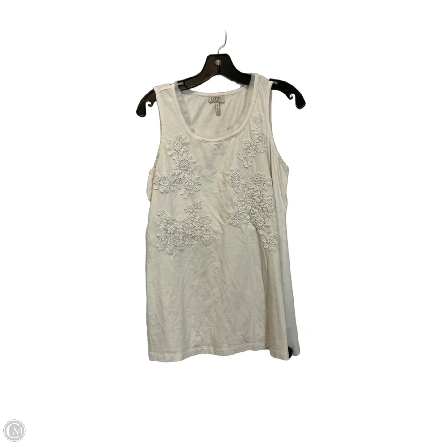 Top Sleeveless By Logo In Cream, Size: M