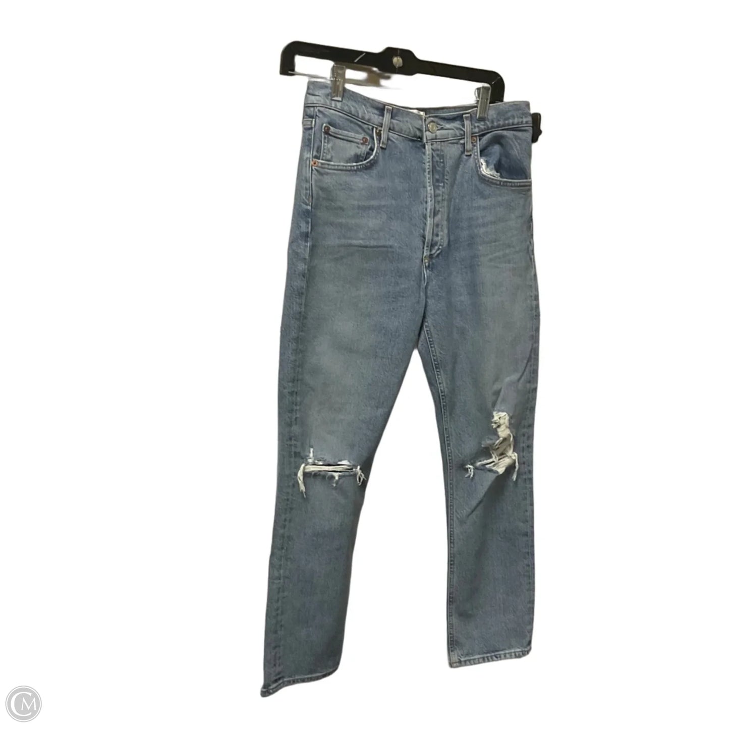 Jeans Straight By Agolde In Blue Denim, Size: 6