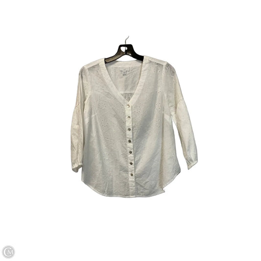 Top 3/4 Sleeve By J. Jill In White, Size: Xs