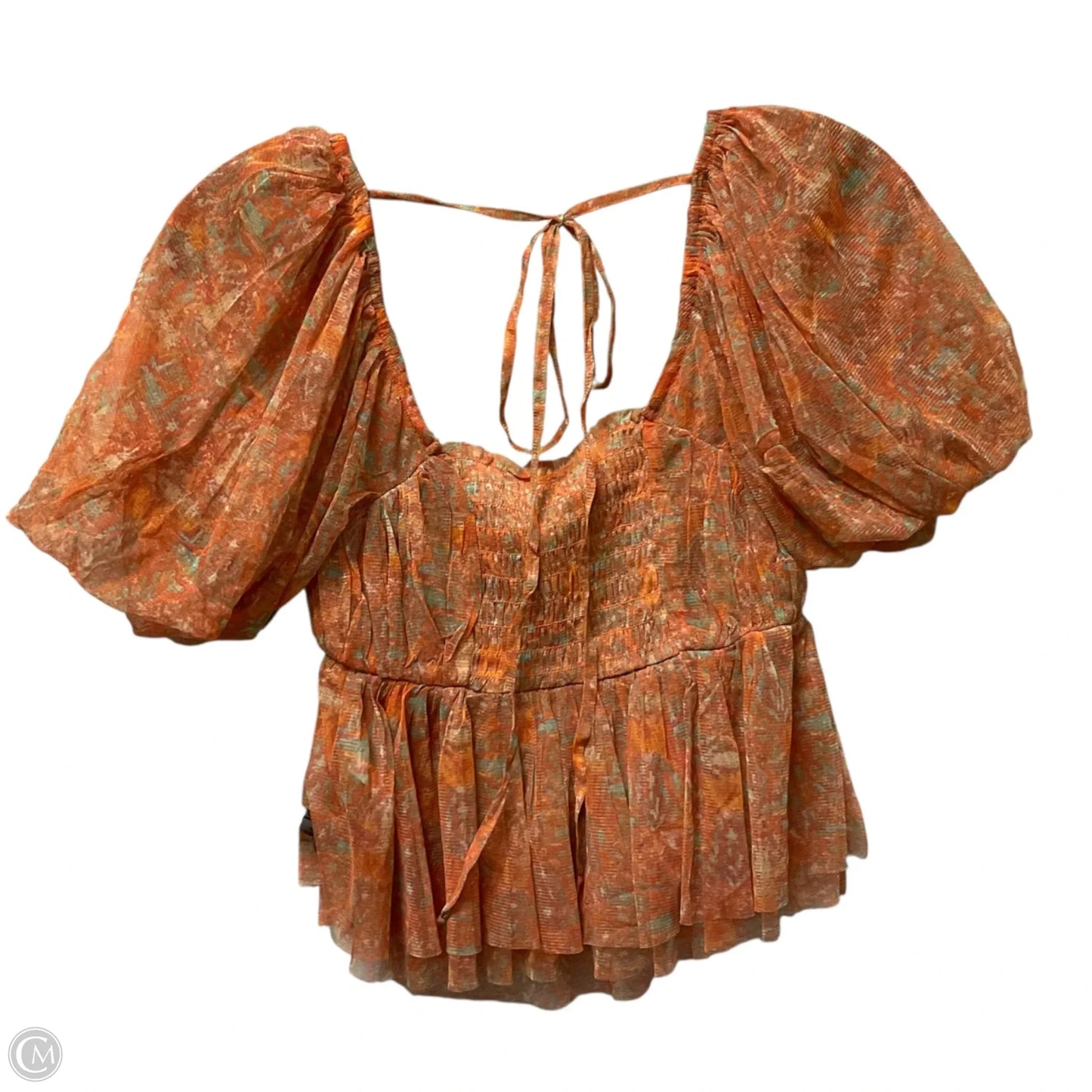 Top Short Sleeve By Free People In Orange, Size: Xs