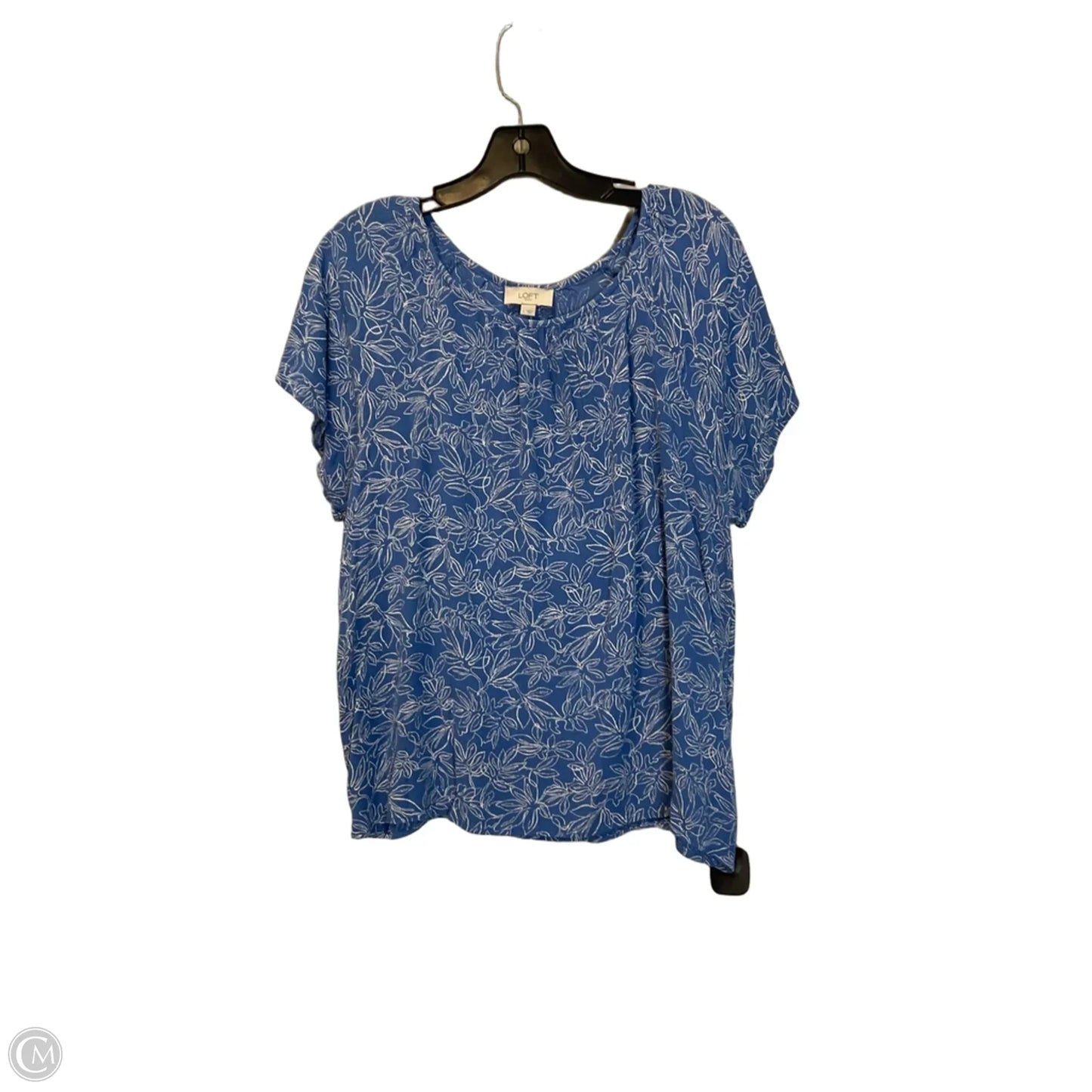 Top Short Sleeve By Loft In Blue, Size: L