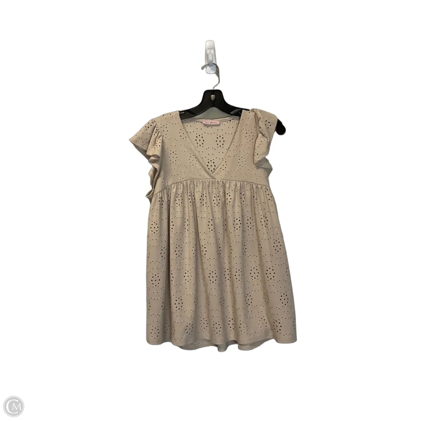 Top Short Sleeve By Ces Femme In Tan, Size: S