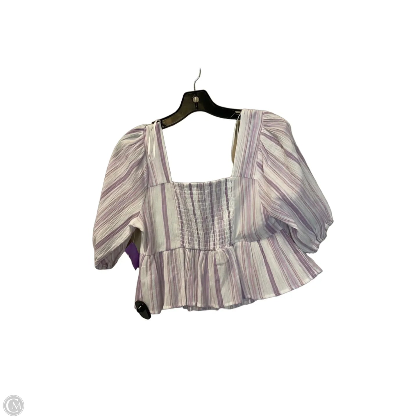 Top Short Sleeve By Lush In Striped Pattern, Size: S