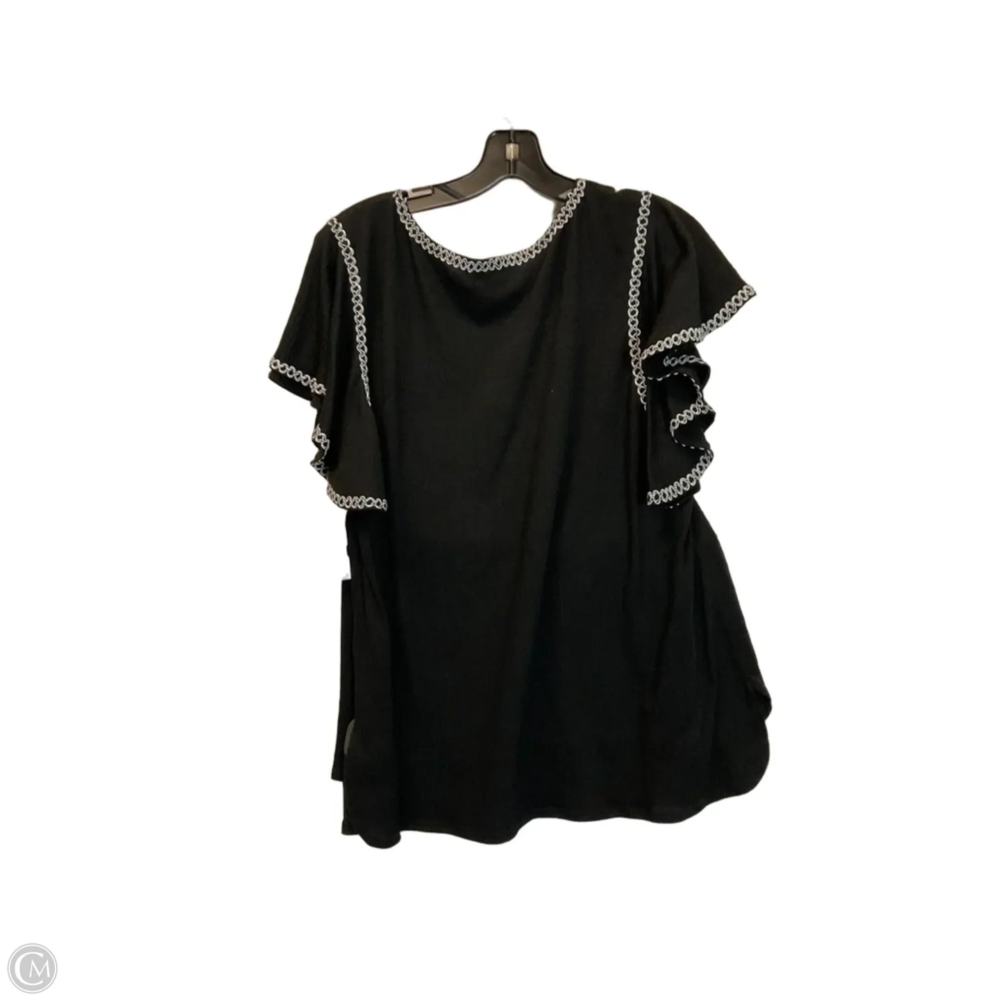 Top Short Sleeve By Max Studio In Black, Size: 1x