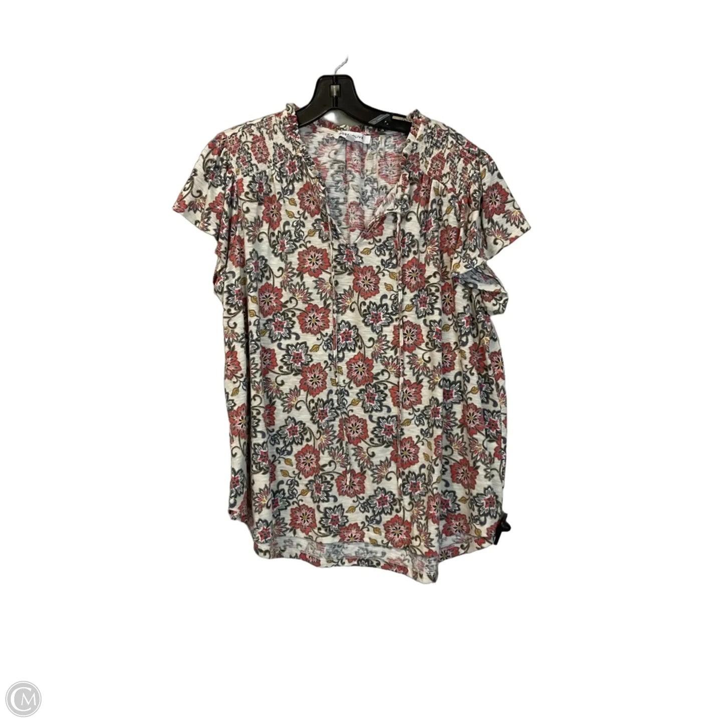 Top Short Sleeve By Rose And Olive In Tan, Size: 1x