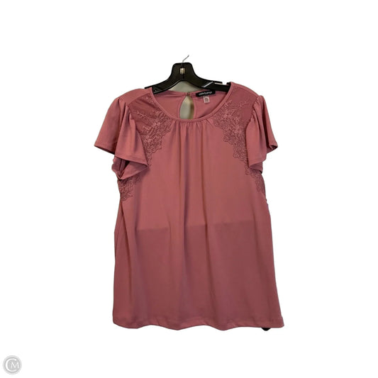 Top Short Sleeve By Cable And Gauge In Pink, Size: S
