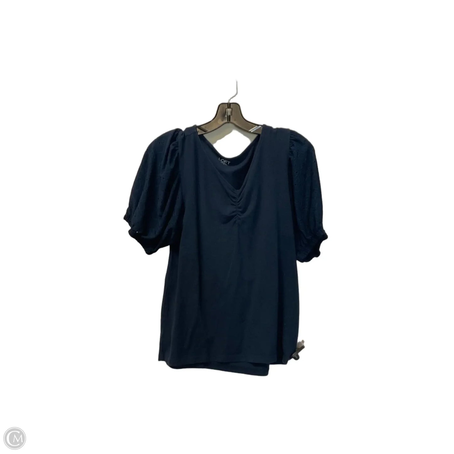 Top Short Sleeve Basic By Loft In Navy, Size: M