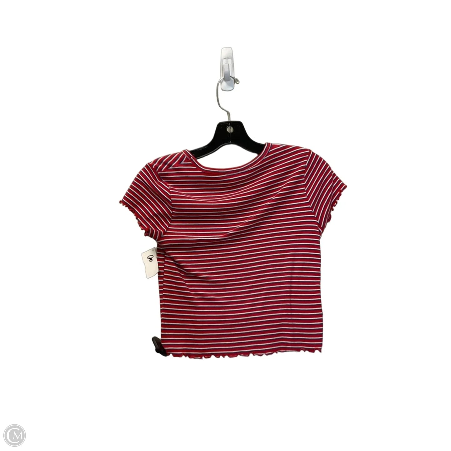 Top Short Sleeve Basic By Forever 21 In Striped Pattern, Size: M