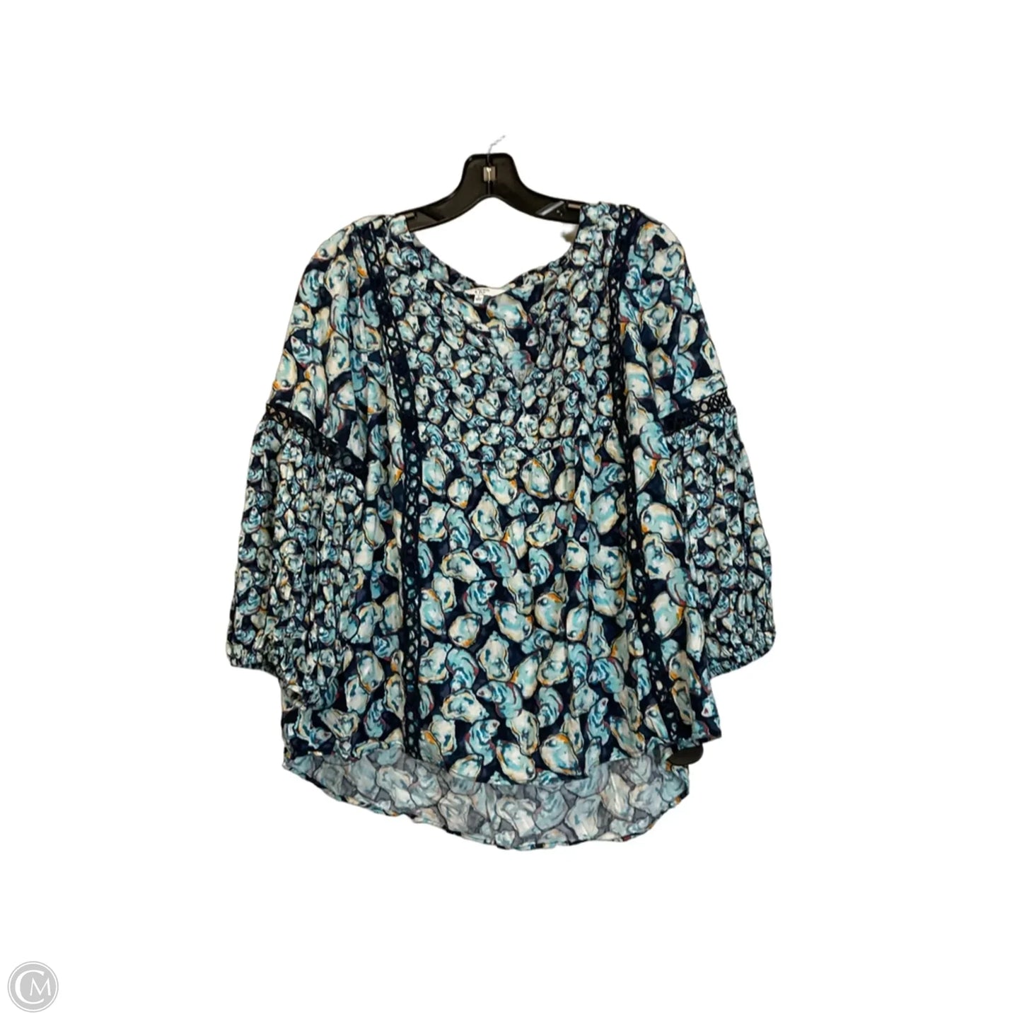 Top Long Sleeve By Crown And Ivy In Navy, Size: L