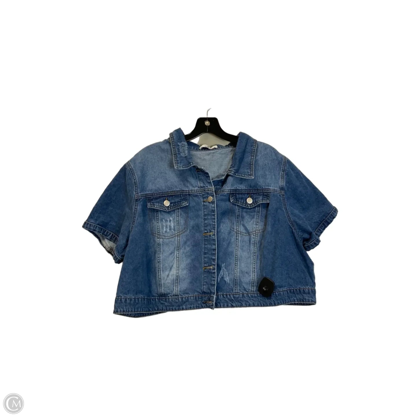 Top Short Sleeve By Clothes Mentor In Blue Denim, Size: 3x