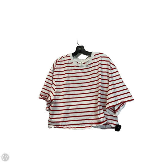 Top Short Sleeve Basic By H&m In Striped Pattern, Size: Xl