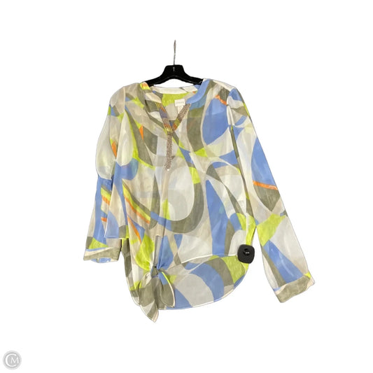 Top Long Sleeve By Chicos In Multi-colored, Size: Xs
