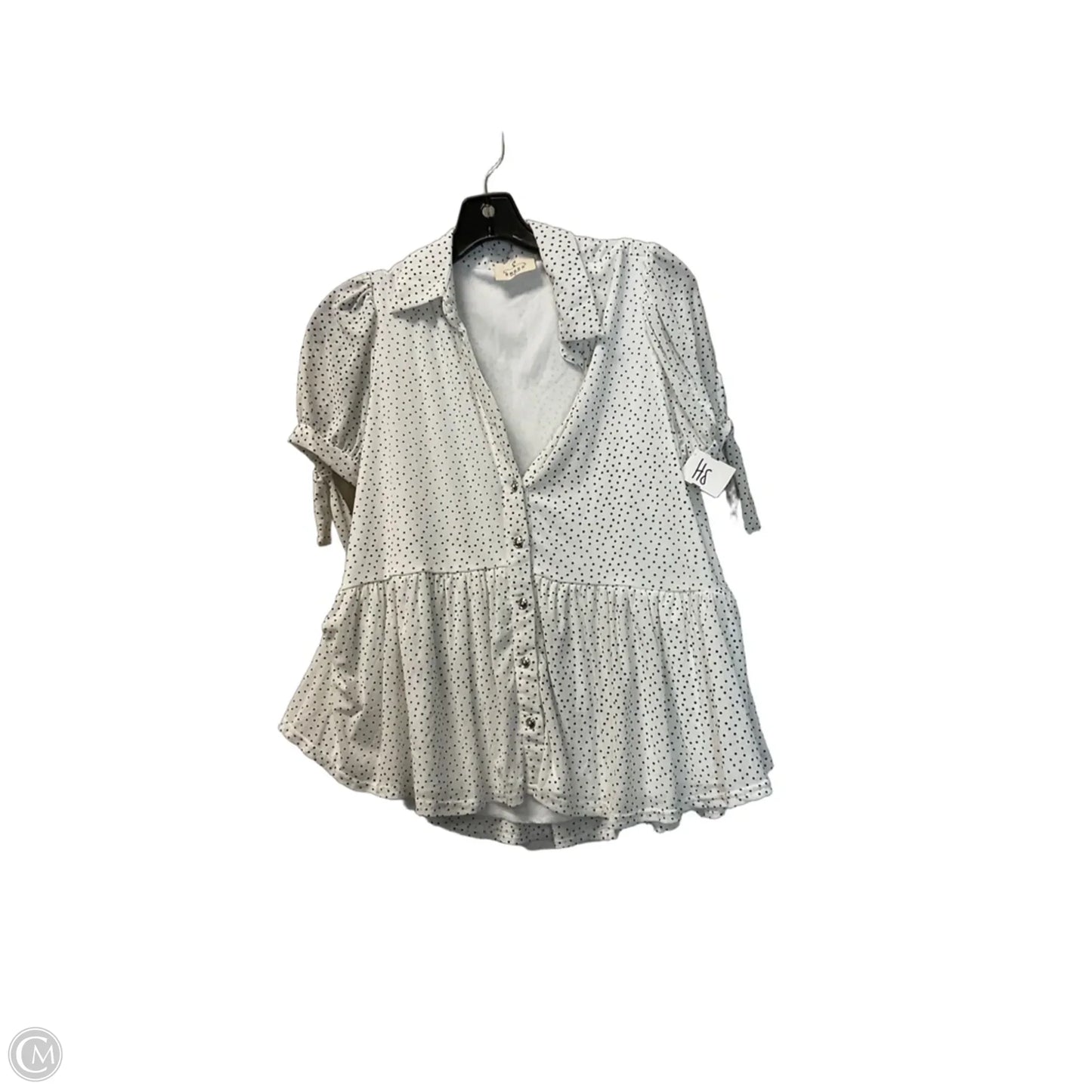 Top Short Sleeve Basic By Ember In Polkadot Pattern, Size: L