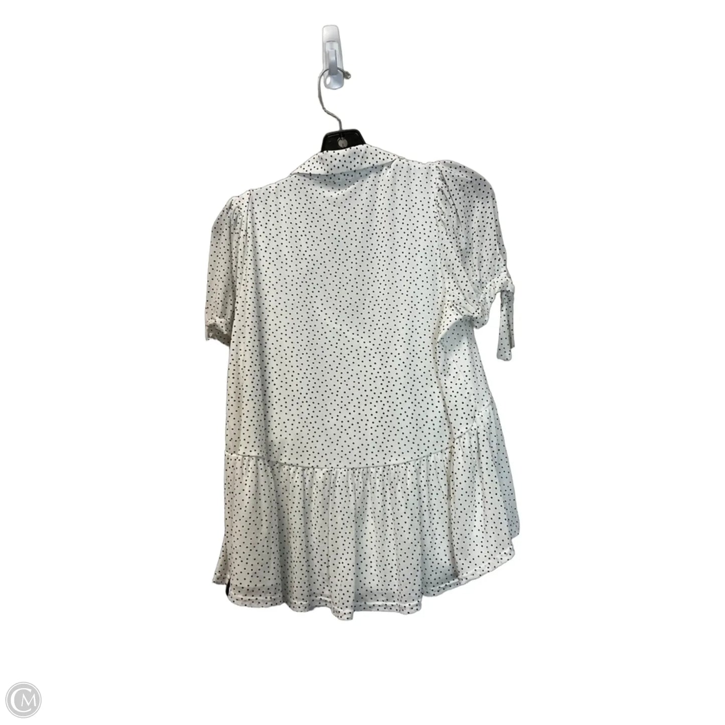 Top Short Sleeve Basic By Ember In Polkadot Pattern, Size: L