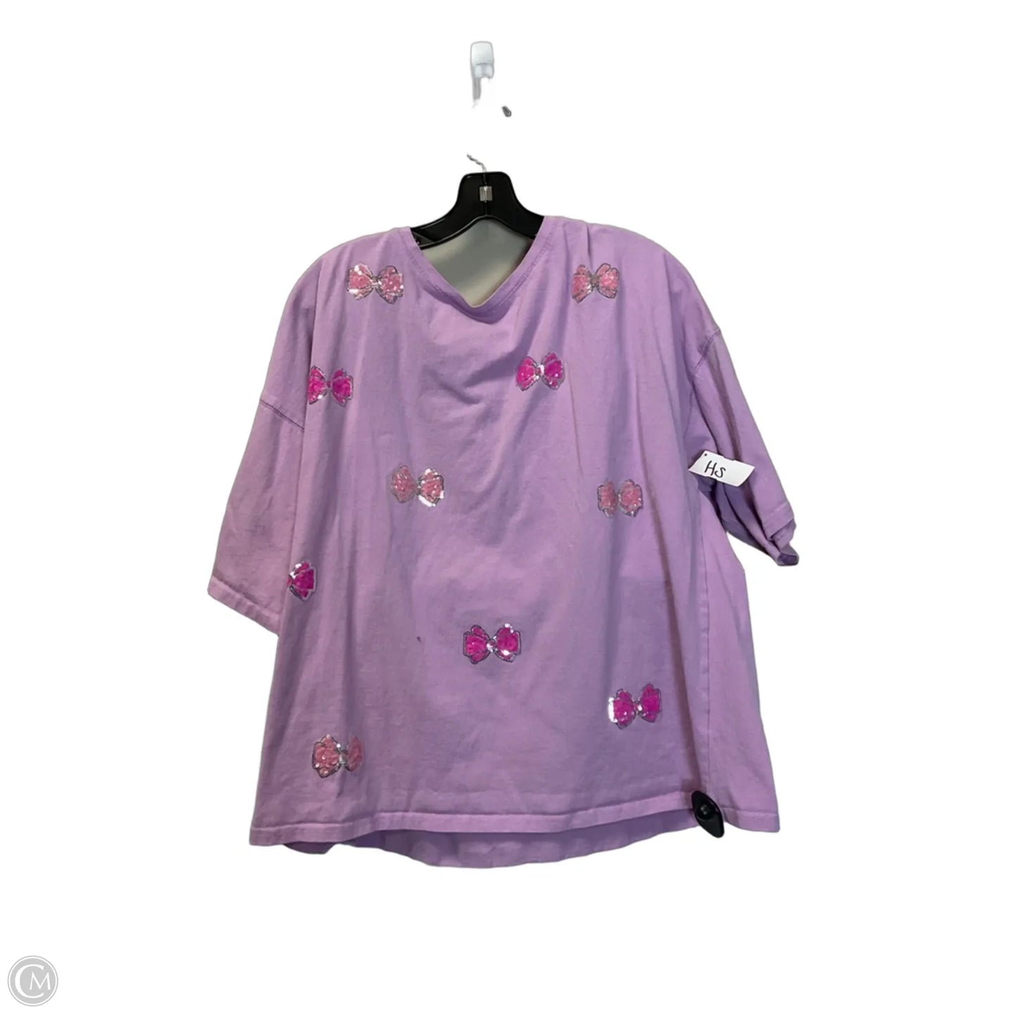 Top Short Sleeve By Peach Love Cream California In Purple, Size: L