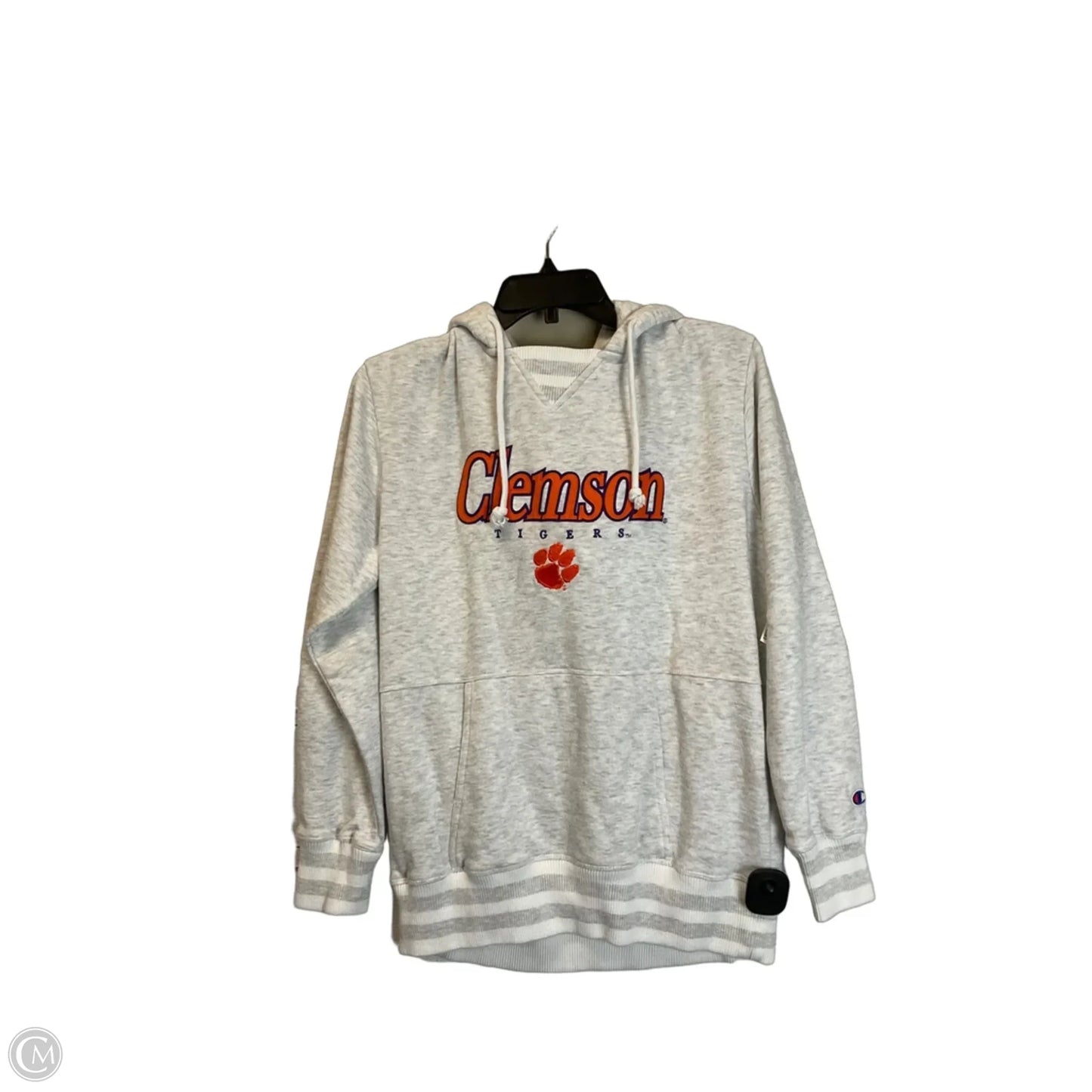 Sweatshirt Hoodie By Champion In Grey, Size: L