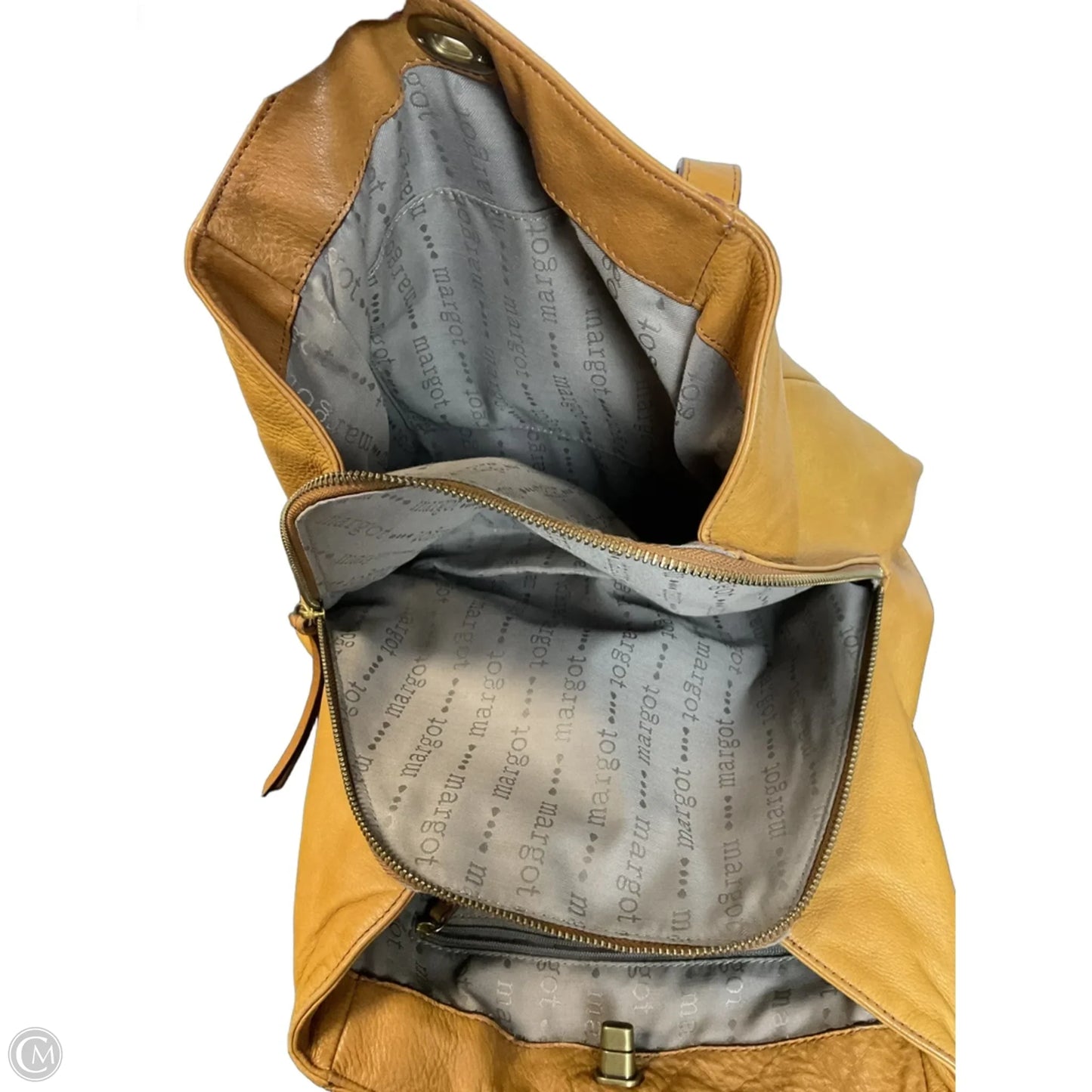 Handbag Leather By Margot, Size: Medium