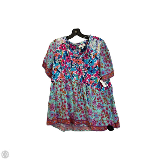 Top Short Sleeve By Umgee In Multi-colored, Size: Xl