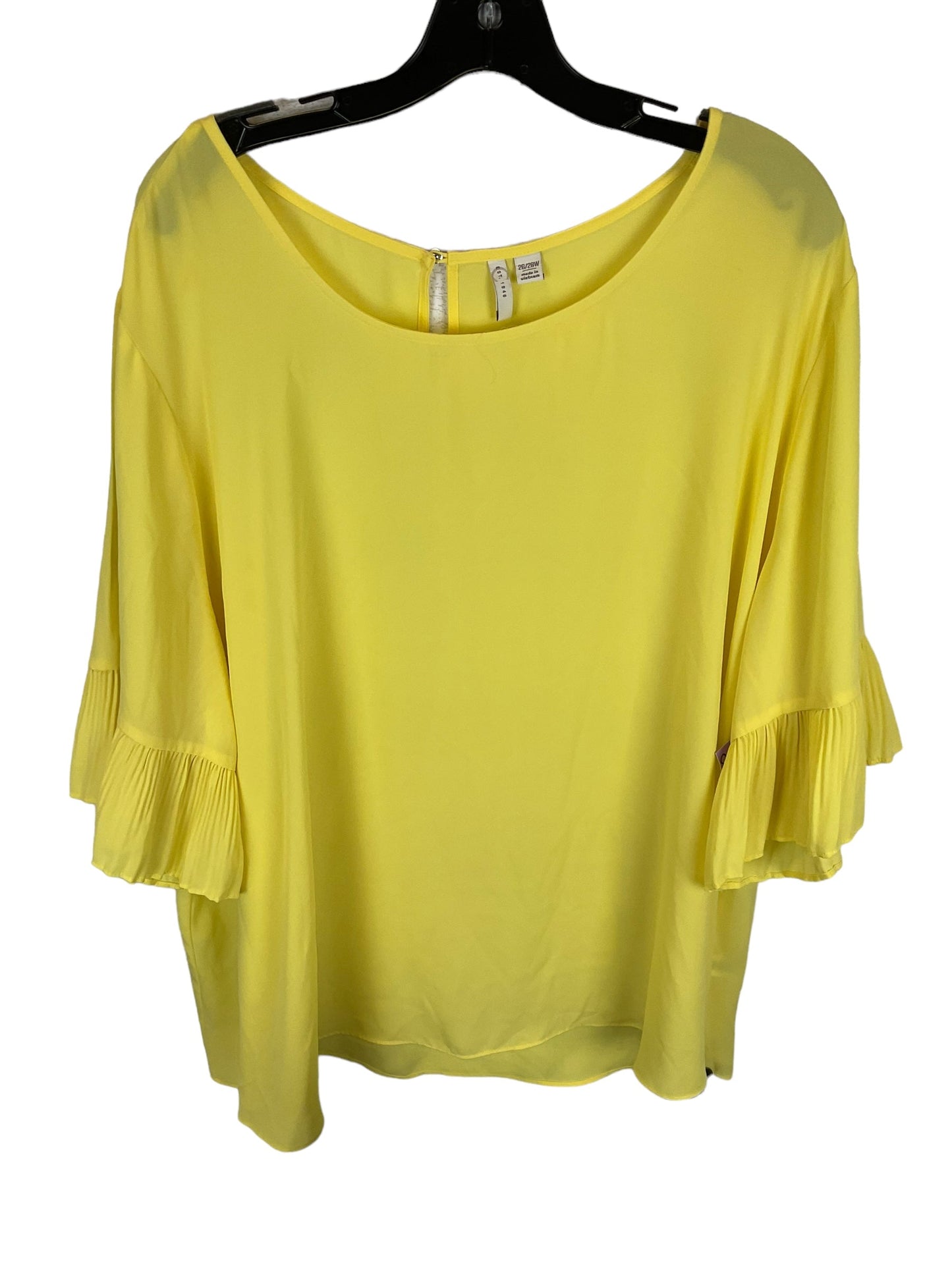 Yellow Top Short Sleeve Cato, Size 4x