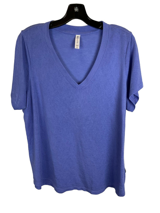 Purple Top Short Sleeve Basic Athleta, Size 1x