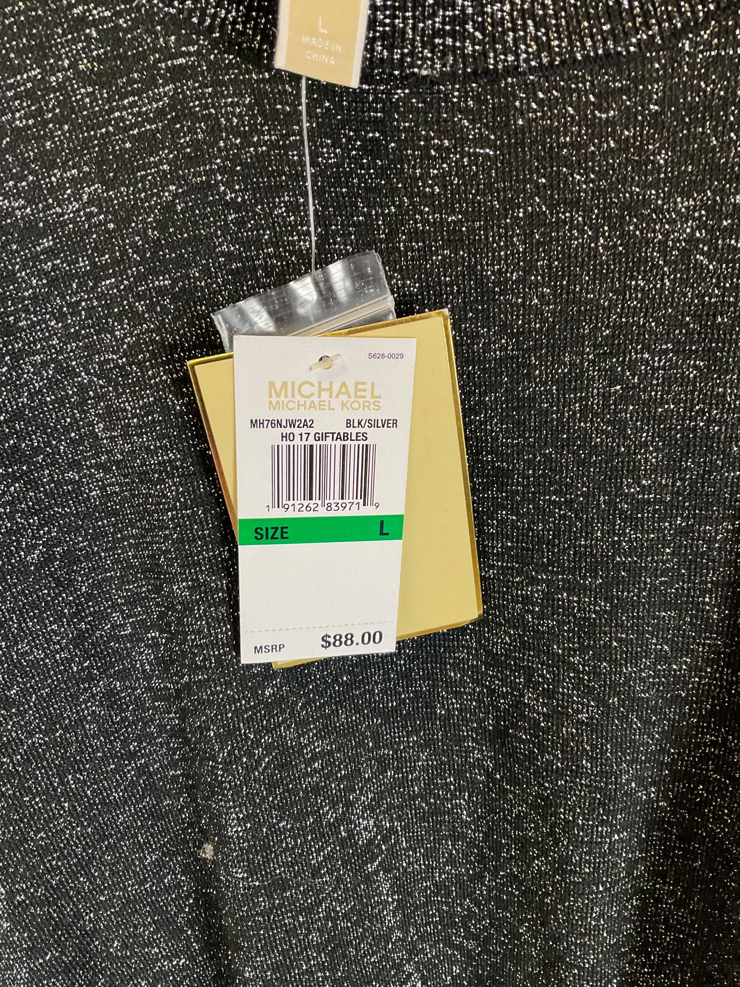Black Top Long Sleeve Michael By Michael Kors, Size L