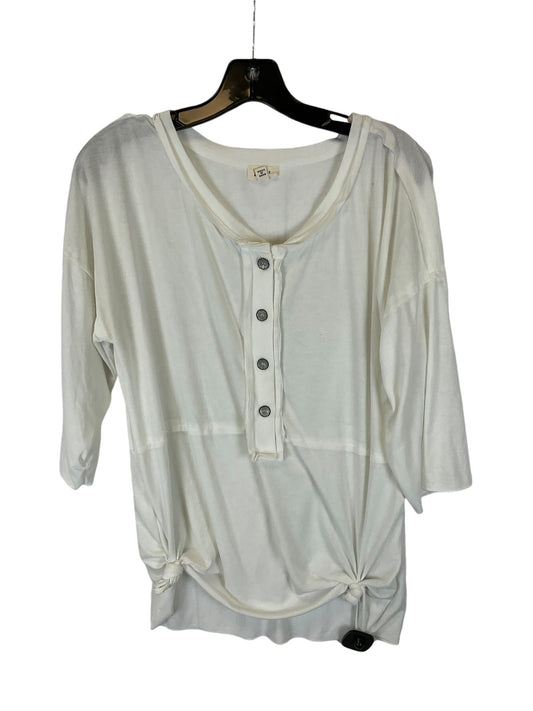 Top Long Sleeve By Pol In White, Size: L