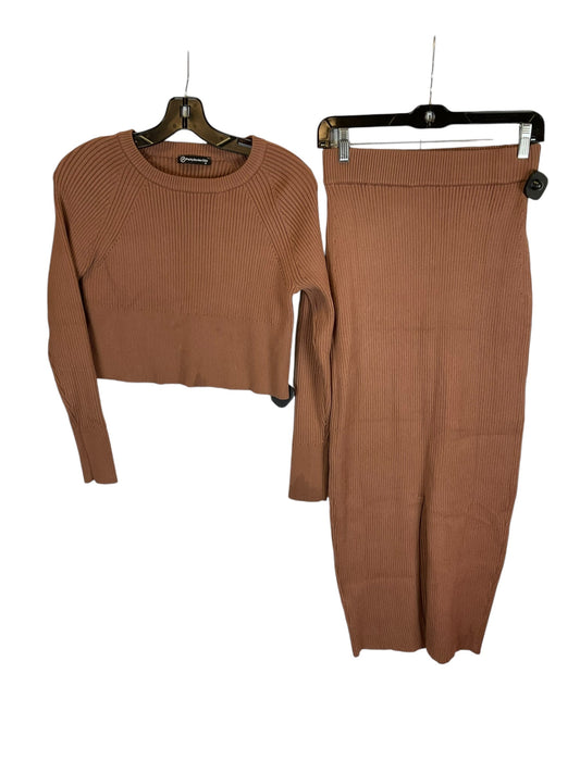 Skirt Set 2pc By Clothes Mentor In Brown, Size: S