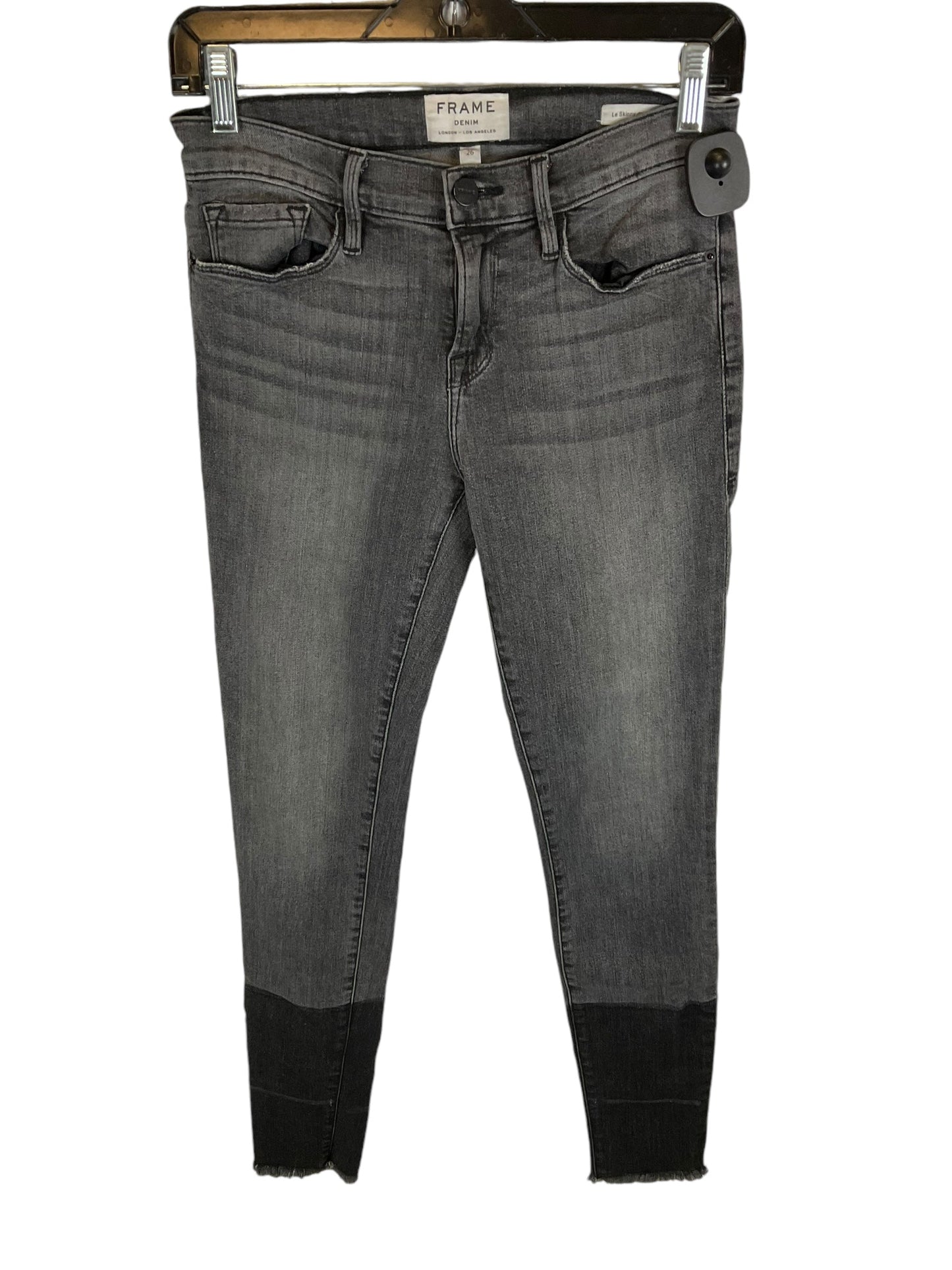 Jeans Skinny By Frame In Black Denim, Size: 2