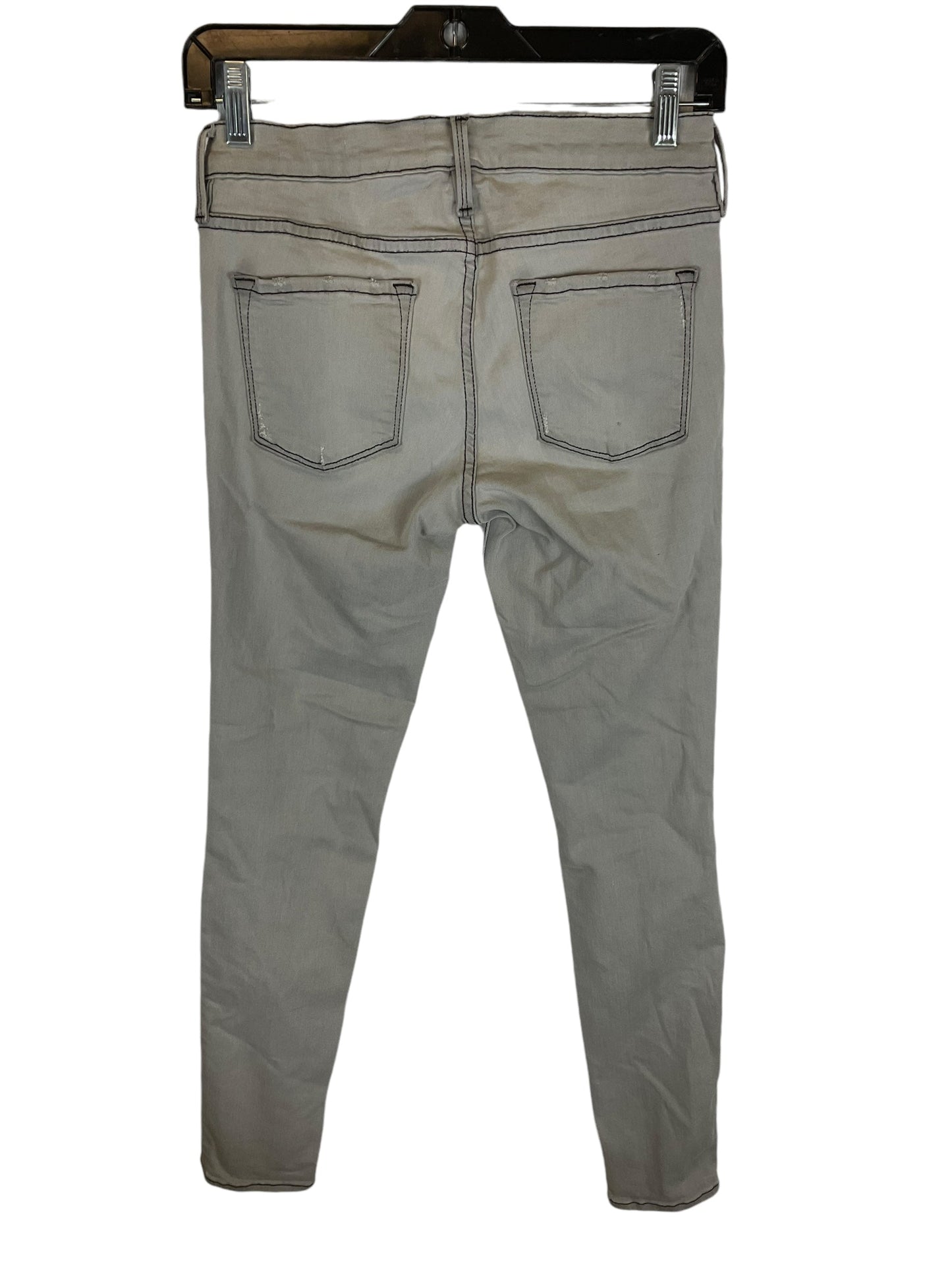 Jeans Skinny By Frame In Grey Denim, Size: 4